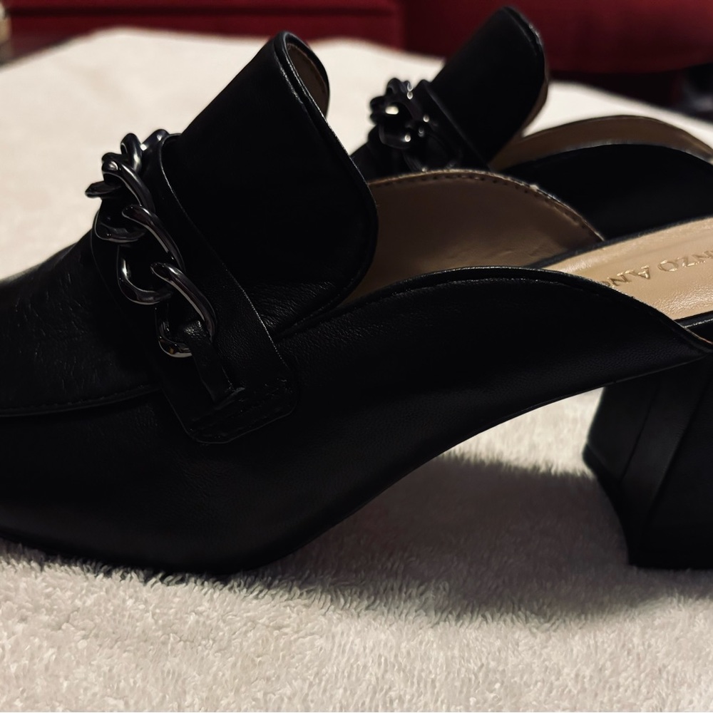 Brand New Leather Slides - ENZO ANGIOLINI - Size 8 M - Heel Height 3” - box 13 - Picture 1 of 5